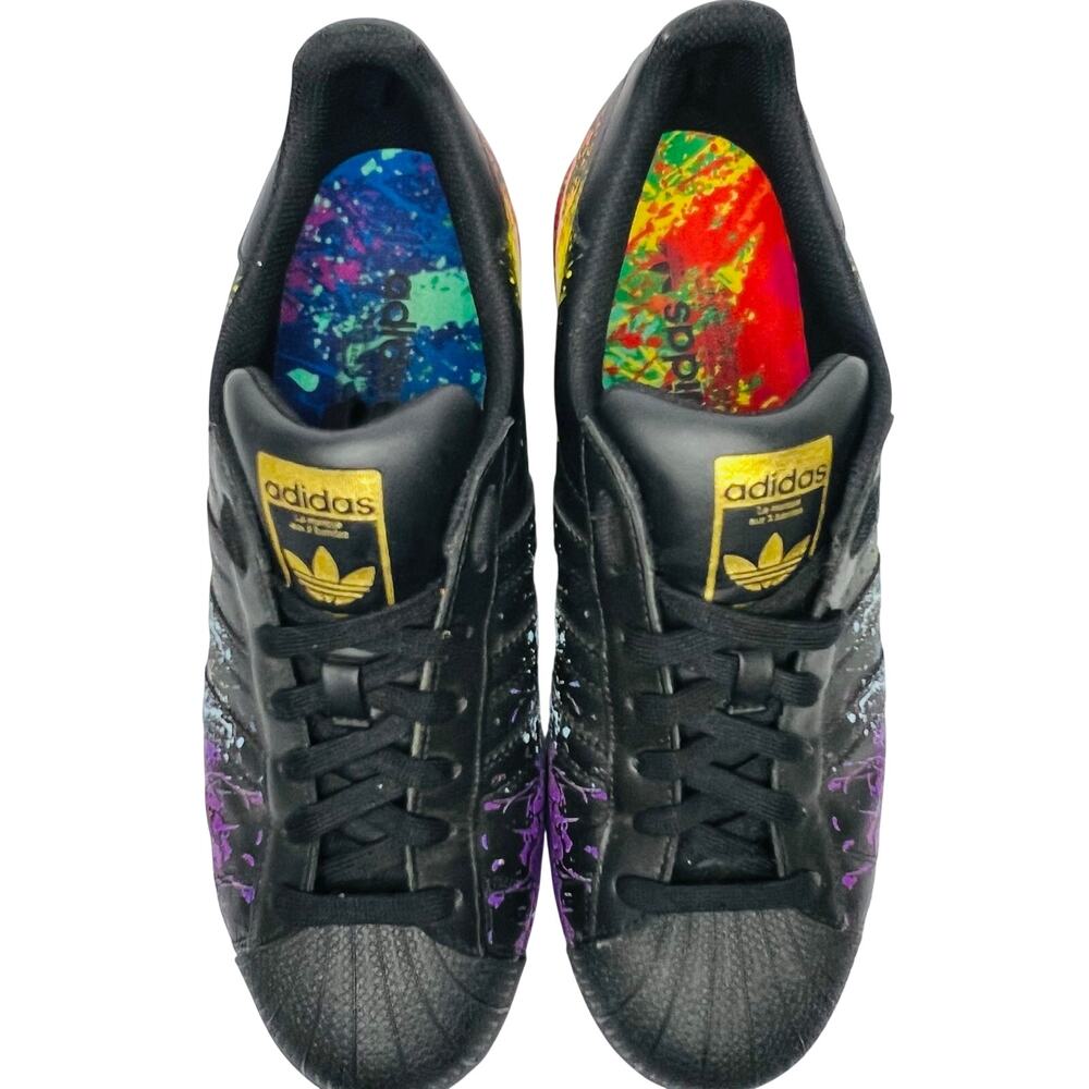 Adidas Superstar Pride Pack Paint Splatter Black Sneakers BB1687 Mens 9.5 - Picture 3 of 10